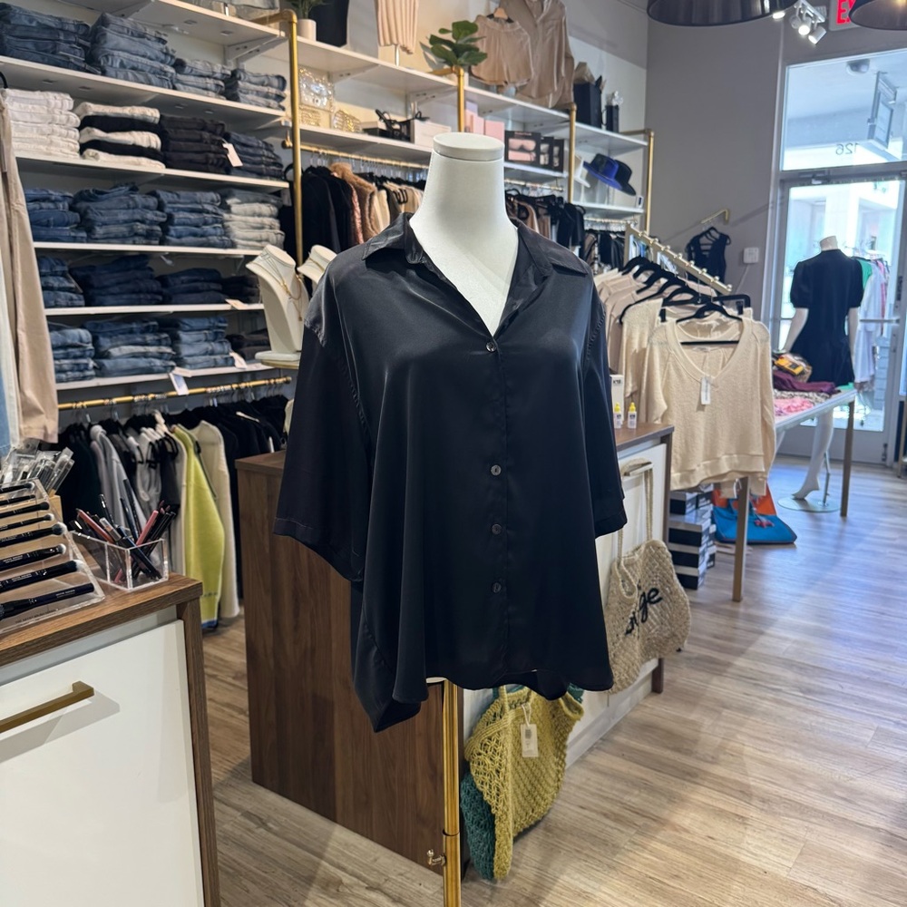 Chic Black Button Down Shirt for Women